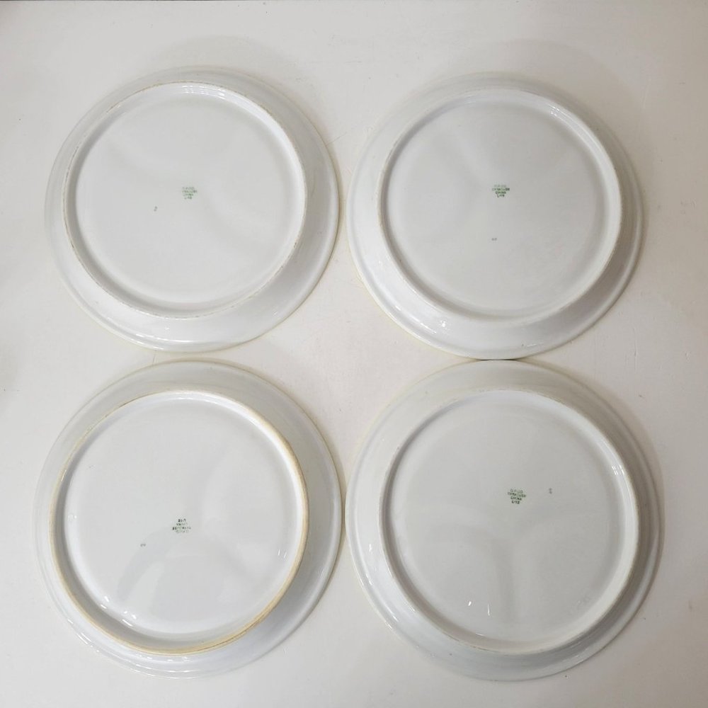 Syracuse China Yellow Floral Divided Dinner Plates Set of Four - Picture 4 of 10